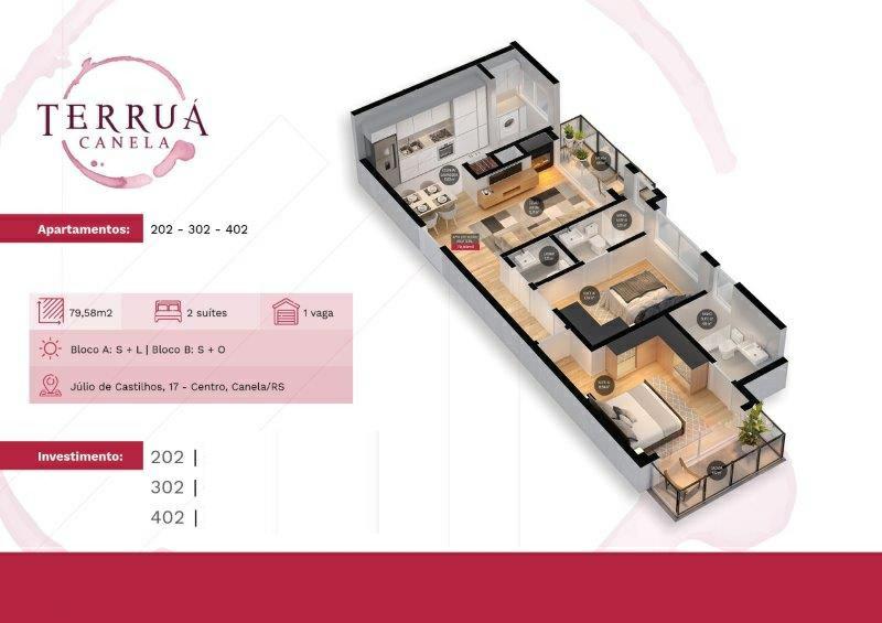 Apartamento 02 Dorm. com 76m² no bairro Centro em Canela para Comprar