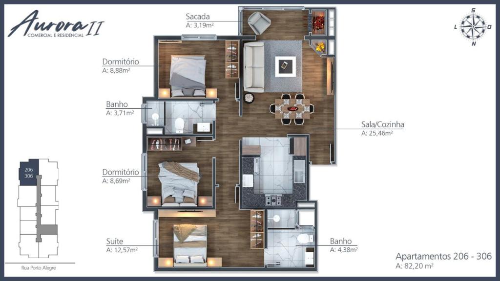 Apartamento 03 Dorm. com 82m² no bairro Moura em Gramado para Comprar