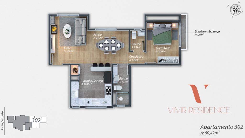 Apartamento 01 Dorm. com 60m² no bairro Bavaria em Gramado para Comprar