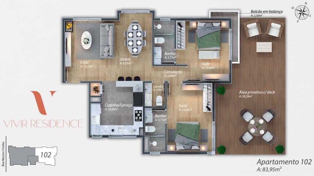 Apartamento 02 Dorm. com 83m² no bairro Bavaria em Gramado para Comprar