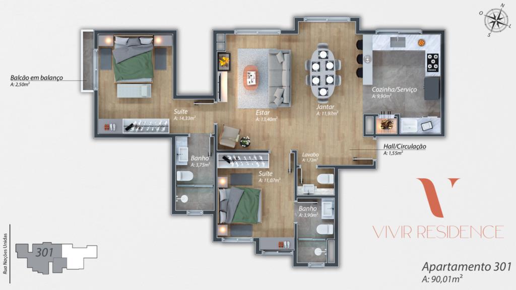 Apartamento 02 Dorm. com 90m² no bairro Bavaria em Gramado para Comprar