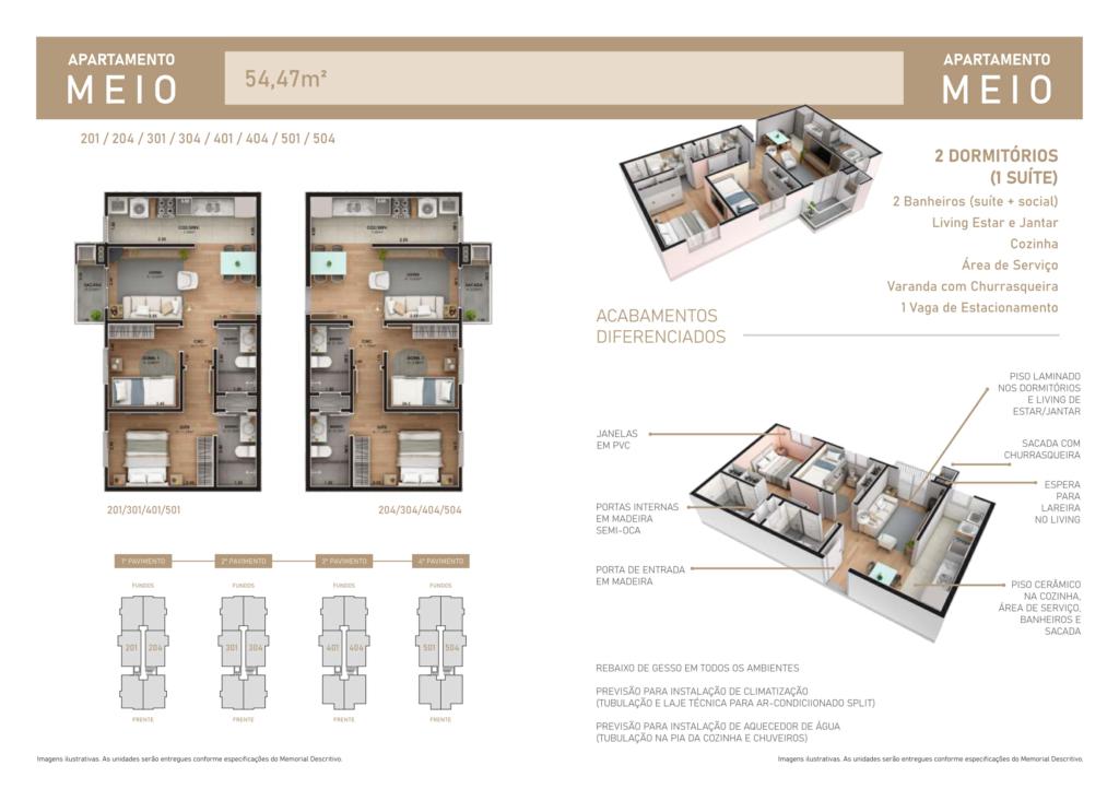 Apartamento 02 Dorm. com 54m² no bairro Vale Dos Pinheiros em Gramado para Comprar
