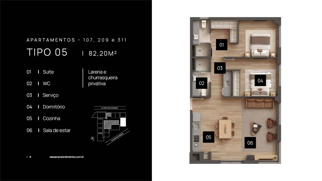 Apartamento 02 Dorm. com 85m² no bairro Planalto em Gramado para Comprar