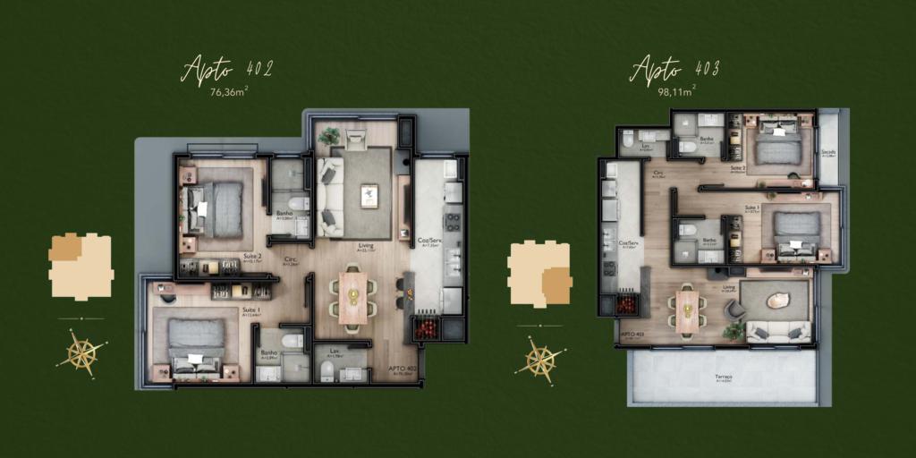 Apartamento 02 Dorm. com 76m² no bairro Centro em Gramado para Comprar